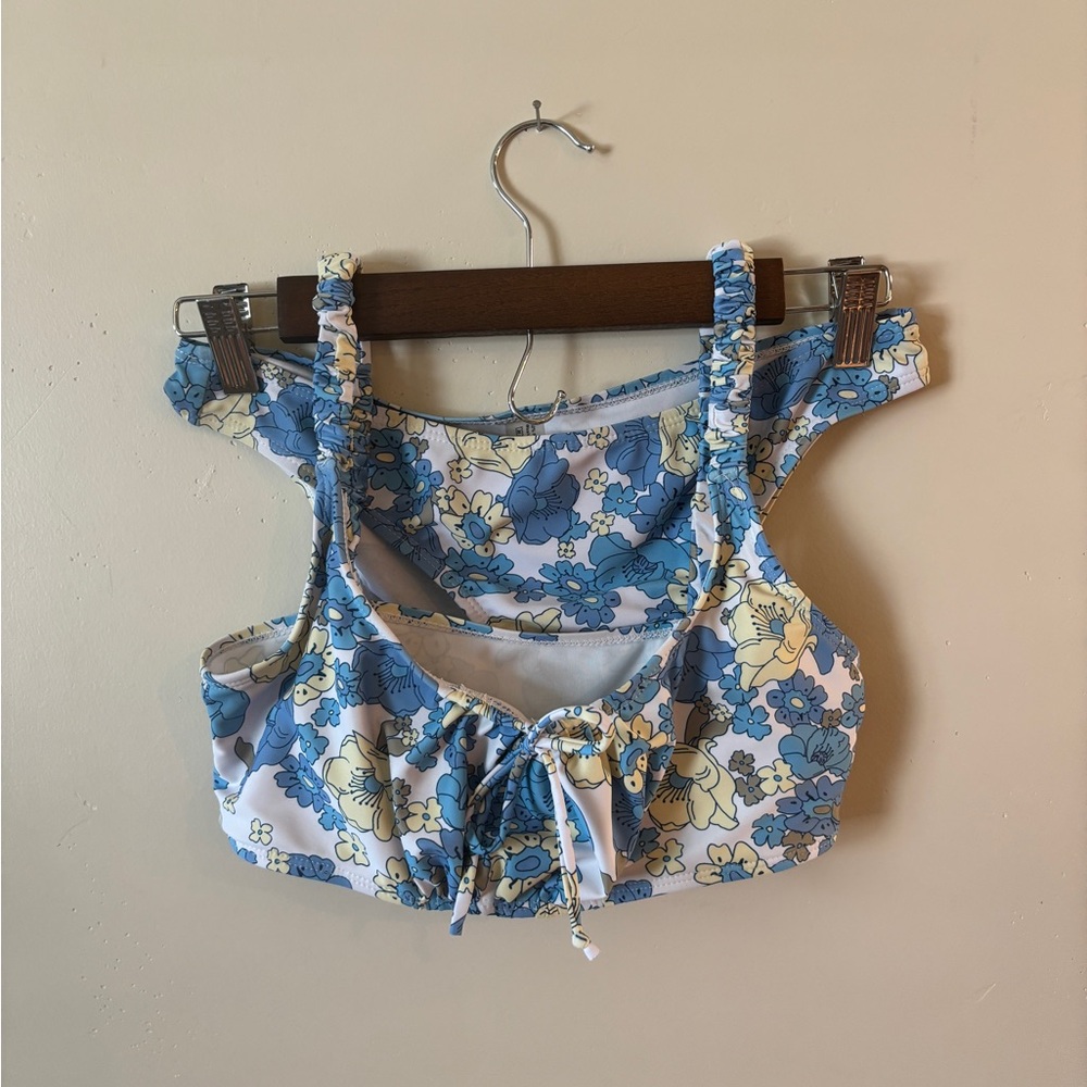 Floral Blue and White Women's Swimsuit